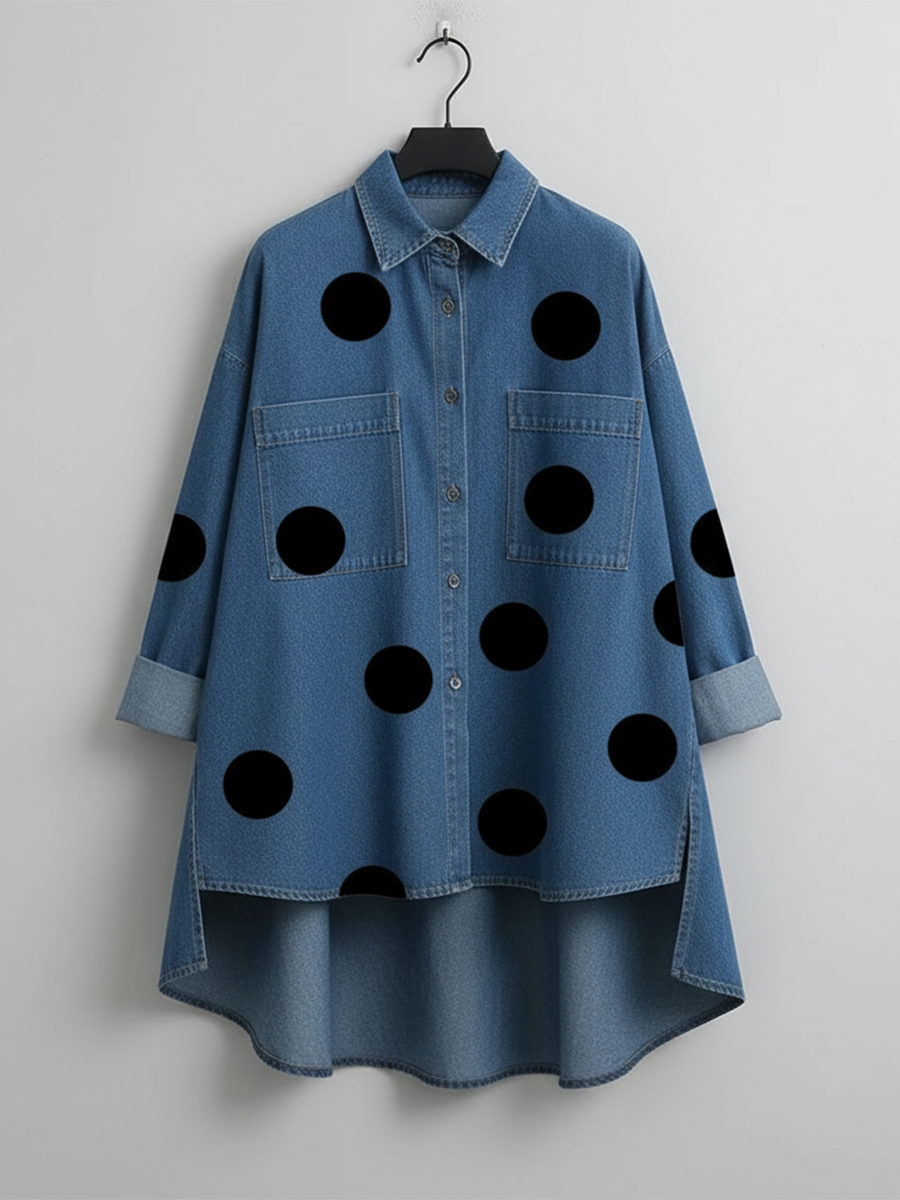 Kelsey - Bluse med blød finish og broderi