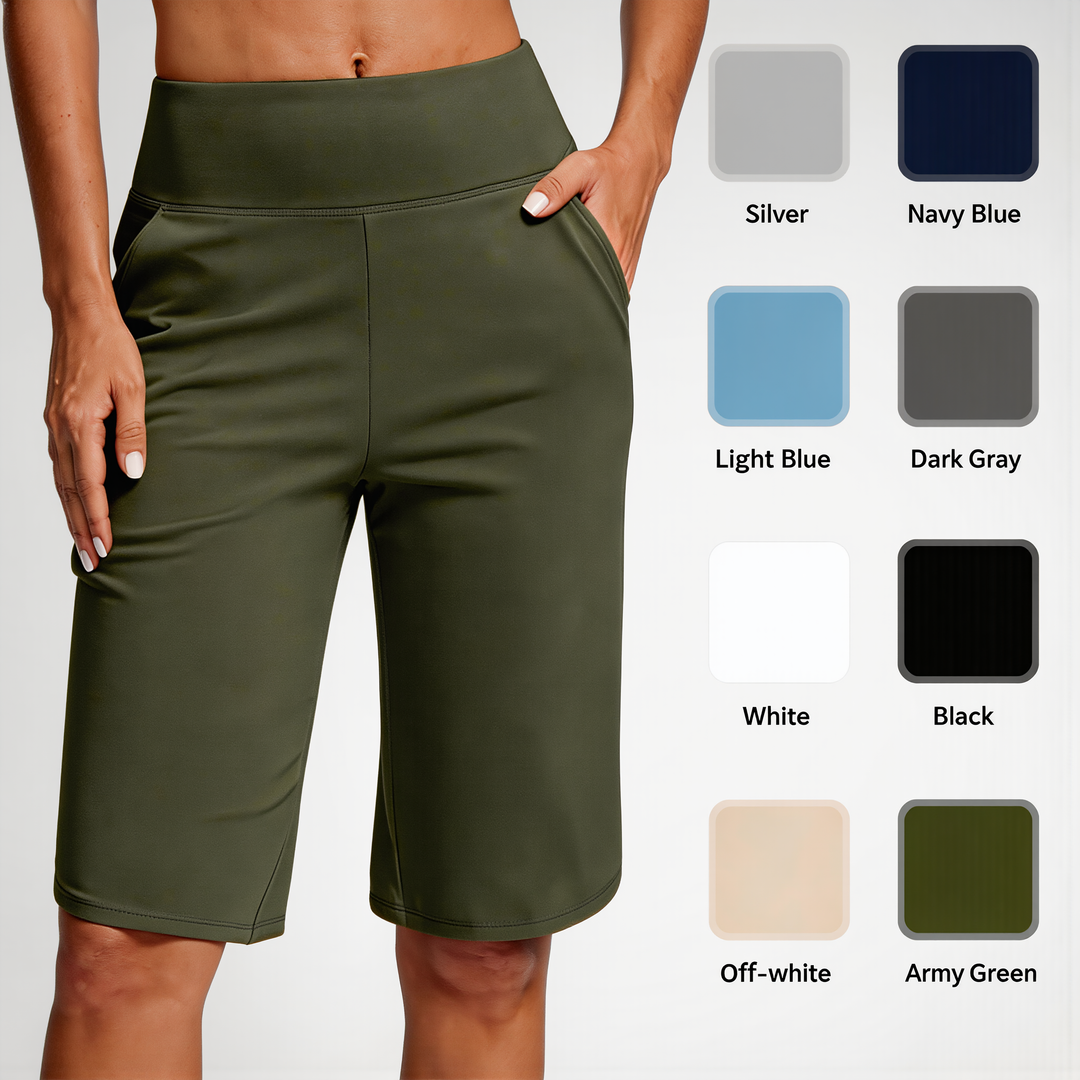 Kendall - Højtaljede cykelshorts med lommer
