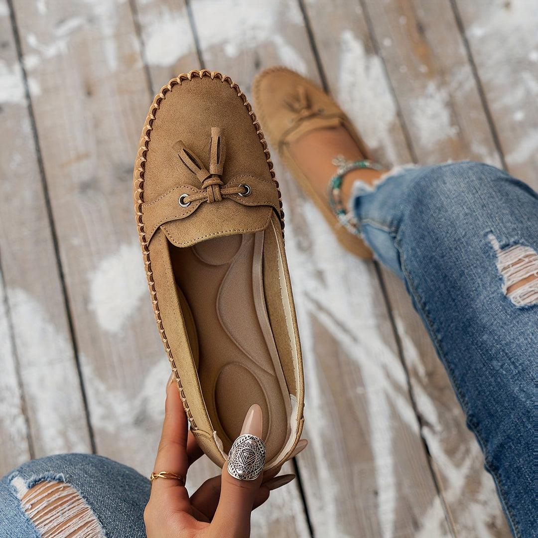 Stella - Polstrede loafers med kvaster