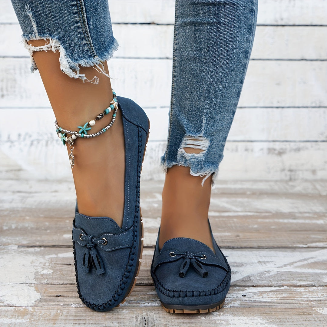 Stella - Polstrede loafers med kvaster