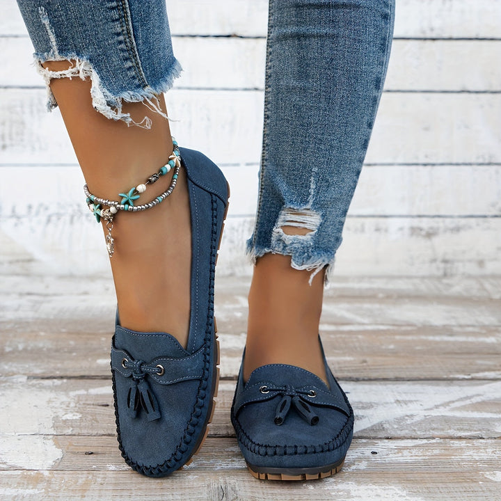 Stella - Polstrede loafers med kvaster