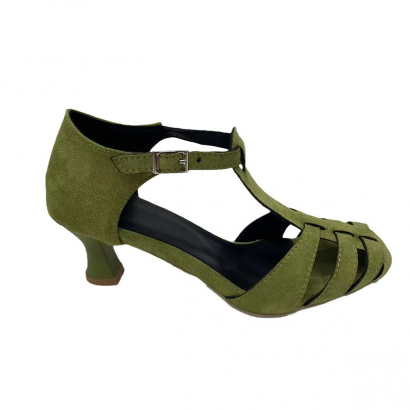 Lillian - Kilehælsandal med remme i blød finish