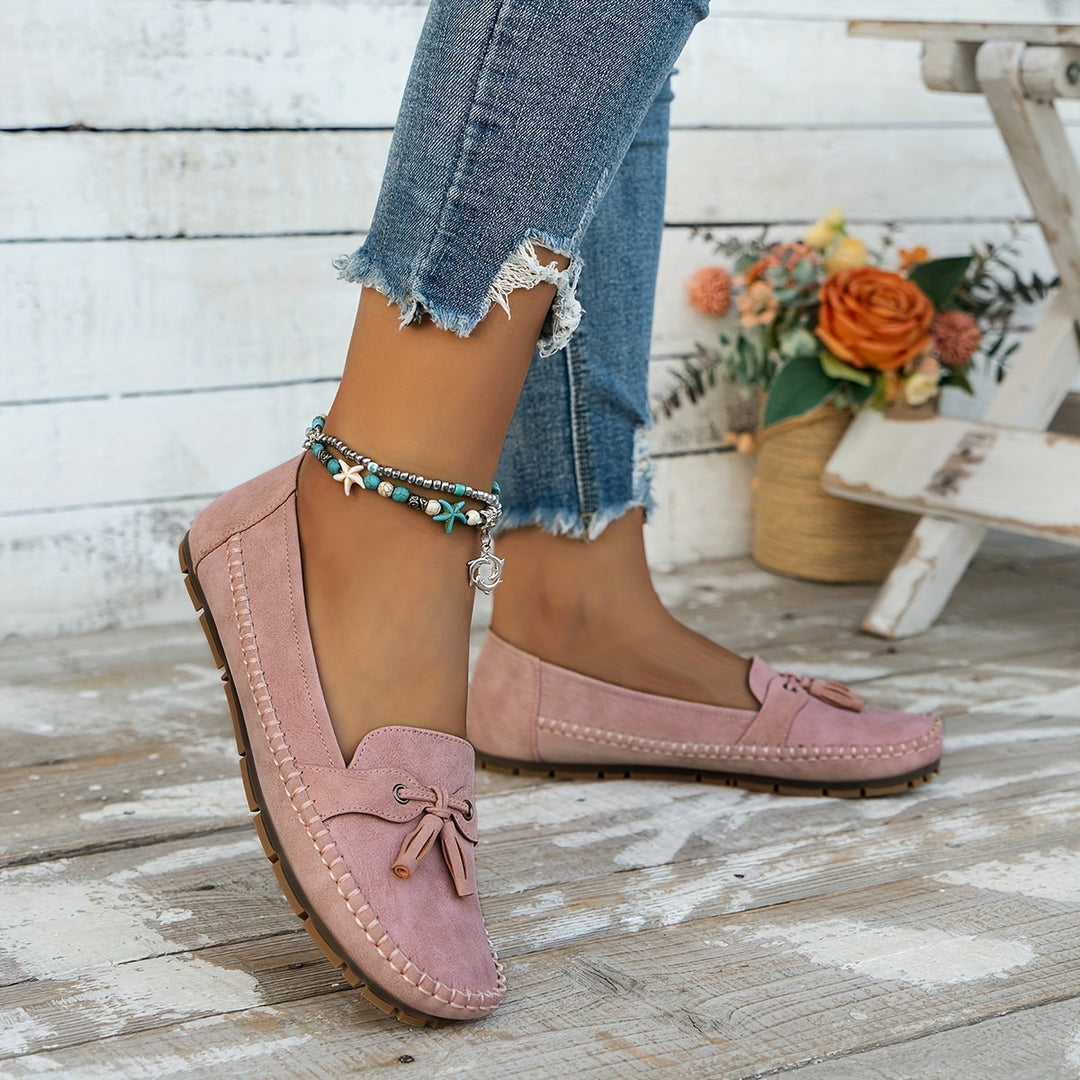 Stella - Polstrede loafers med kvaster