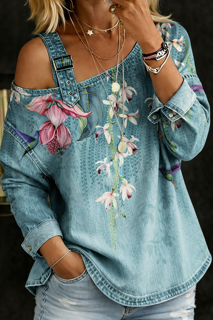 Hailey - Skulderfri soft-touch top