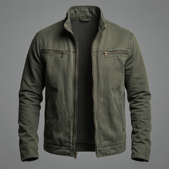 Brody - vintagevasket soft-touch jakke med lynlås