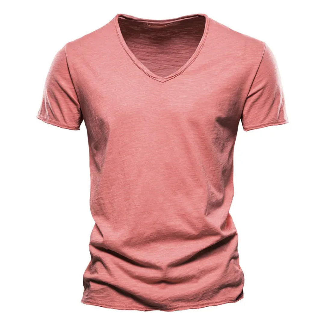 Jackson - Blød slub T-shirt med V-hals