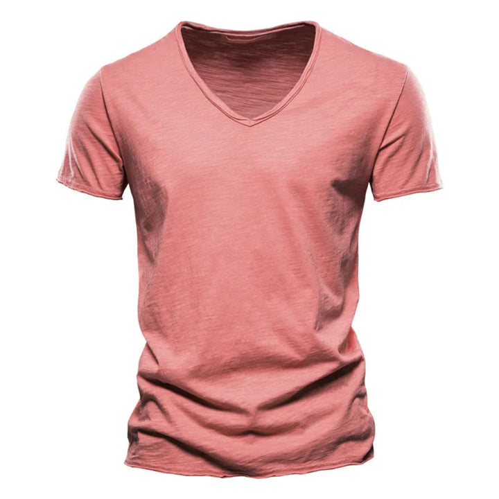 Jackson - Blød slub T-shirt med V-hals