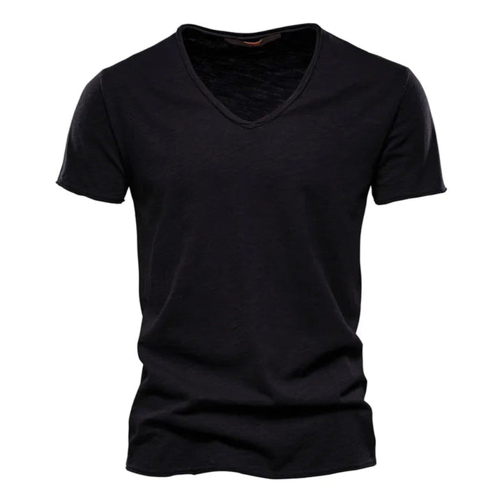 Jackson - Blød slub T-shirt med V-hals