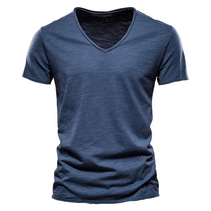 Jackson - Blød slub T-shirt med V-hals