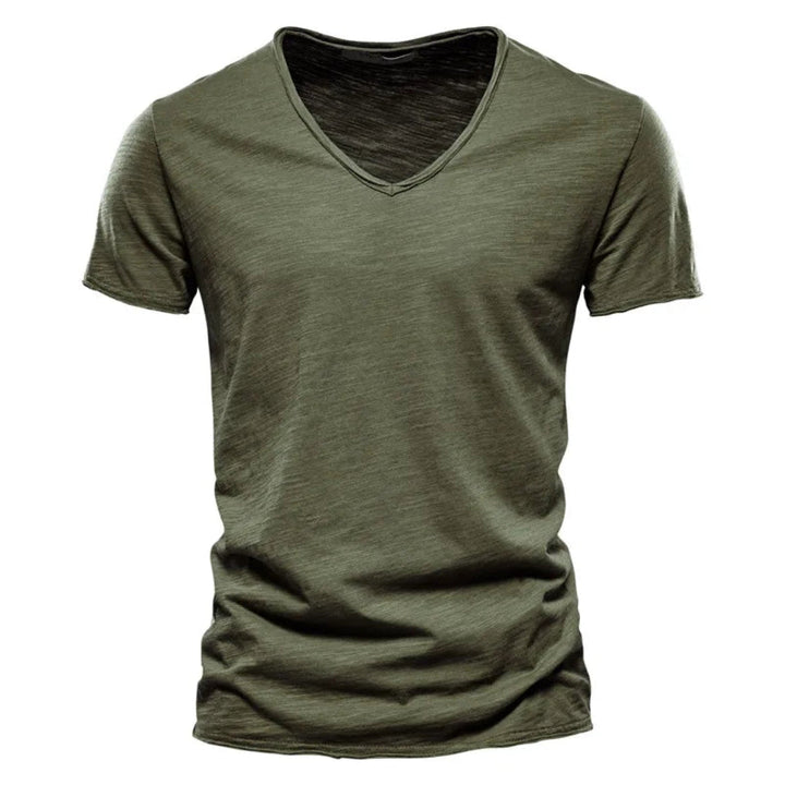 Jackson - Blød slub T-shirt med V-hals