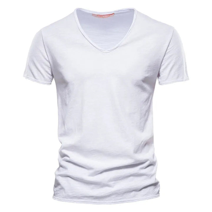 Jackson - Blød slub T-shirt med V-hals