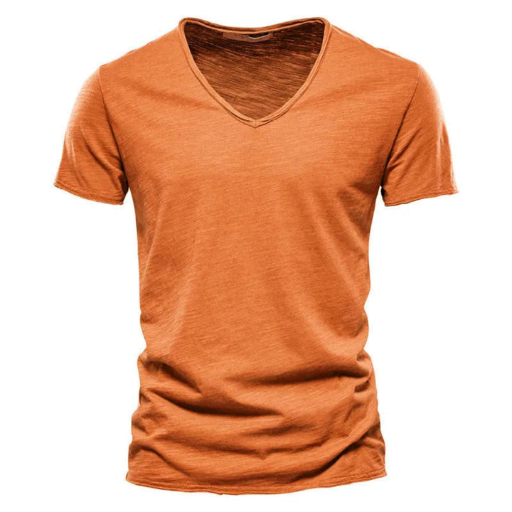 Jackson - Blød slub T-shirt med V-hals
