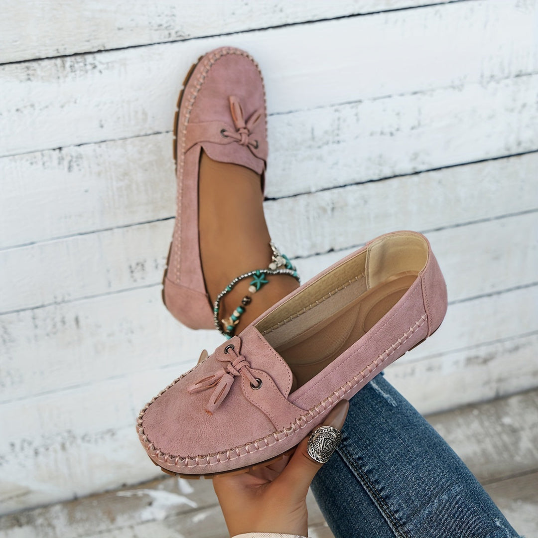Stella - Polstrede loafers med kvaster