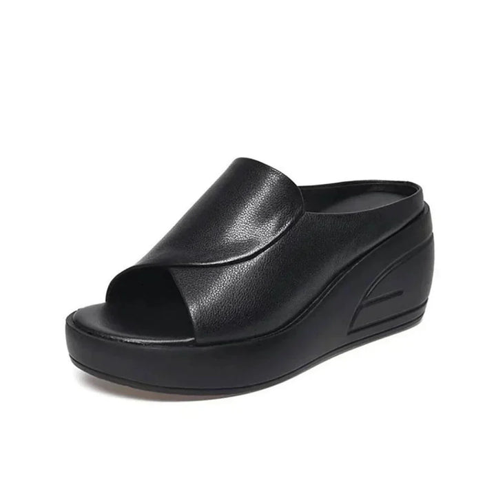Eloise - Polstret kilehælet mule