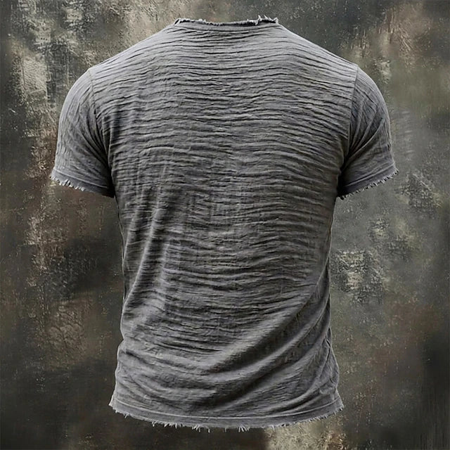 Jarrett - Struktureret T-shirt med V-hals