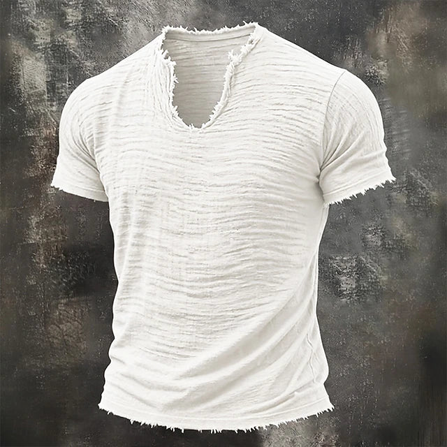 Jarrett - Struktureret T-shirt med V-hals