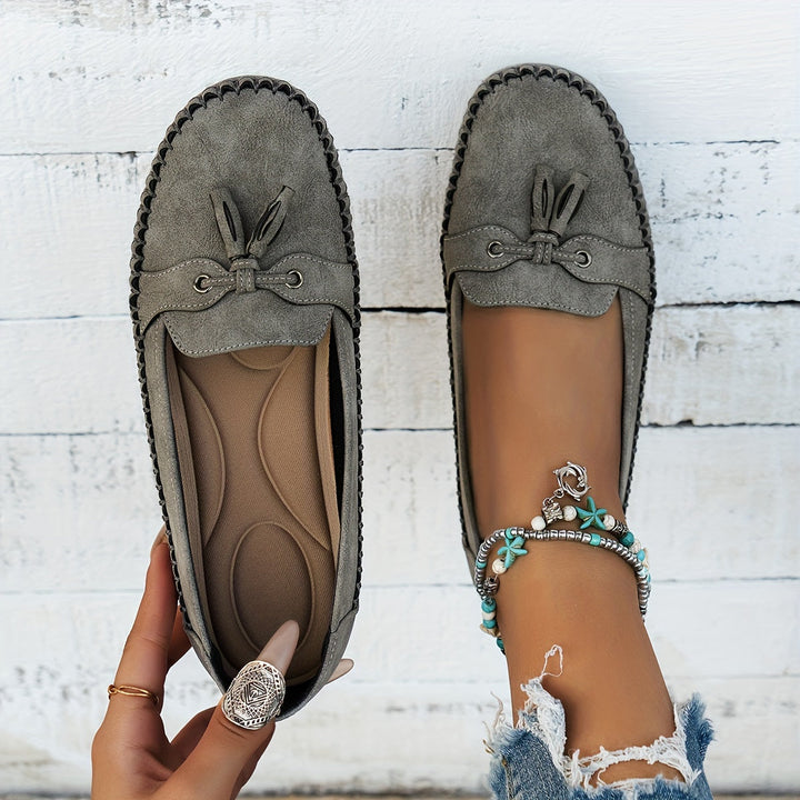 Stella - Polstrede loafers med kvaster