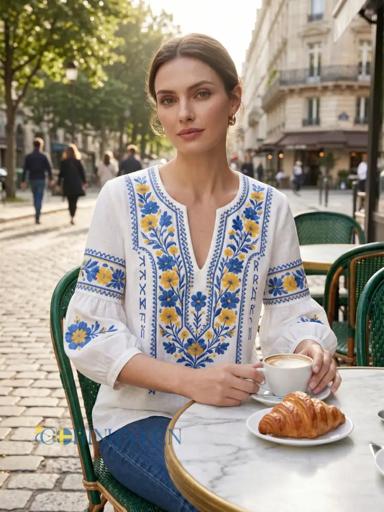 Everly - Blomstret Bluse med Blød Berøring