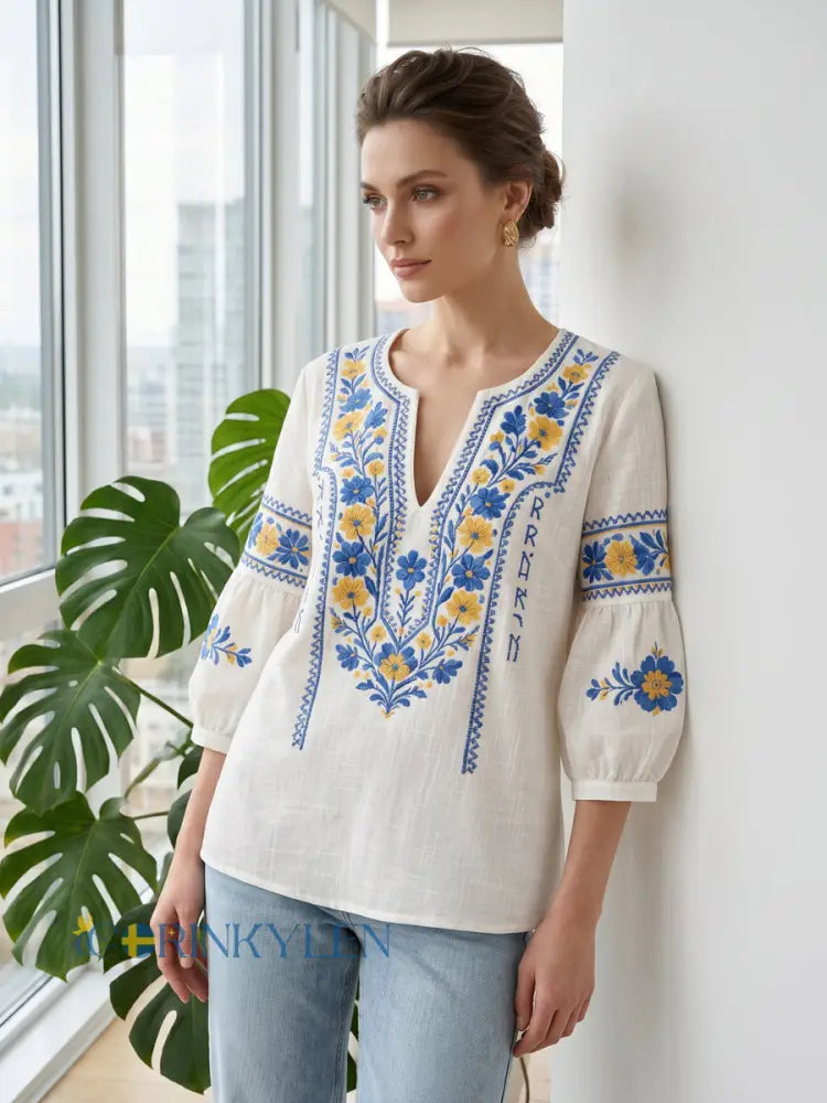 Everly - Blomstret Bluse med Blød Berøring