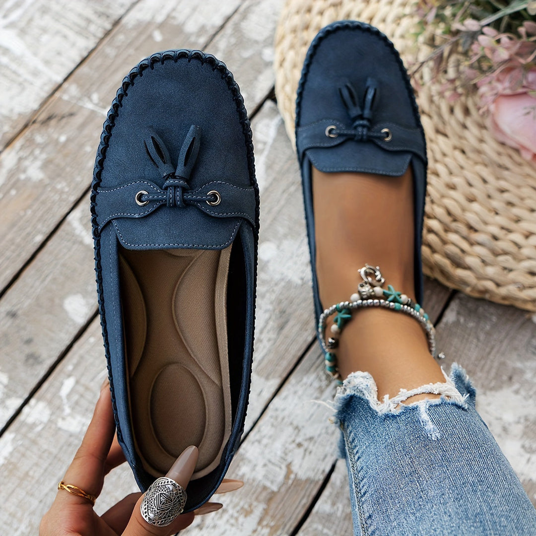 Stella - Polstrede loafers med kvaster