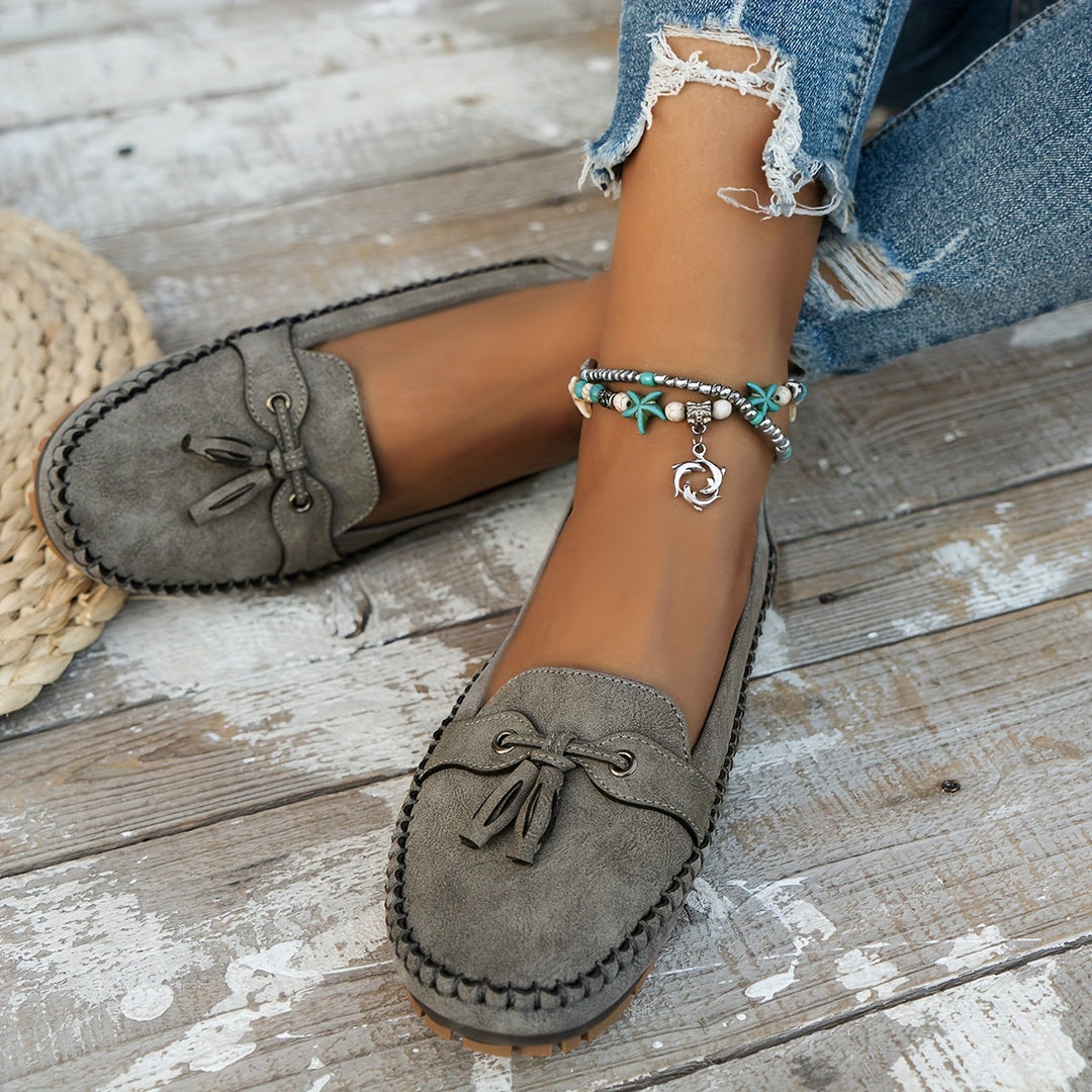 Stella - Polstrede loafers med kvaster