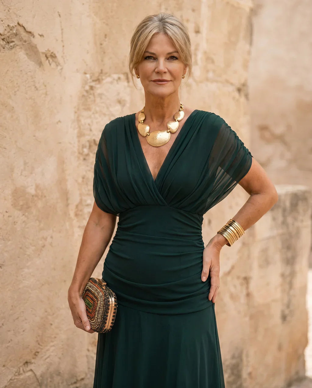 Samantha - Elegant draperet kjole