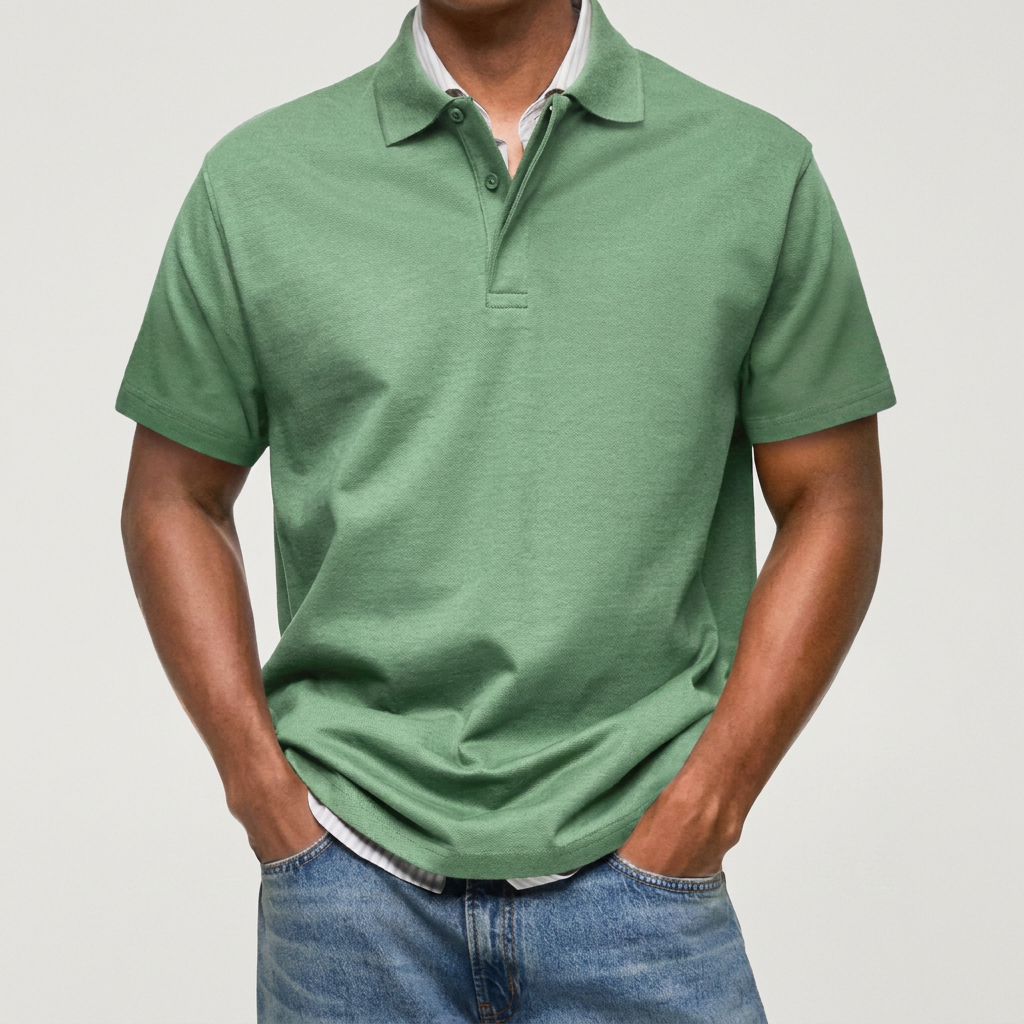 Stewart - Tekstureret strikket poloshirt