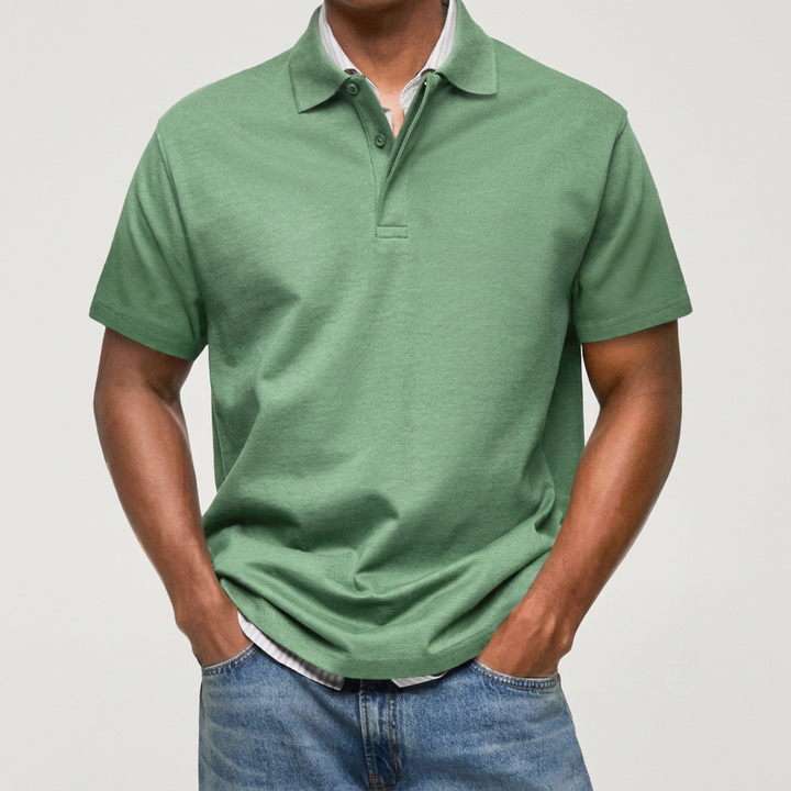 Stewart - Tekstureret strikket poloshirt