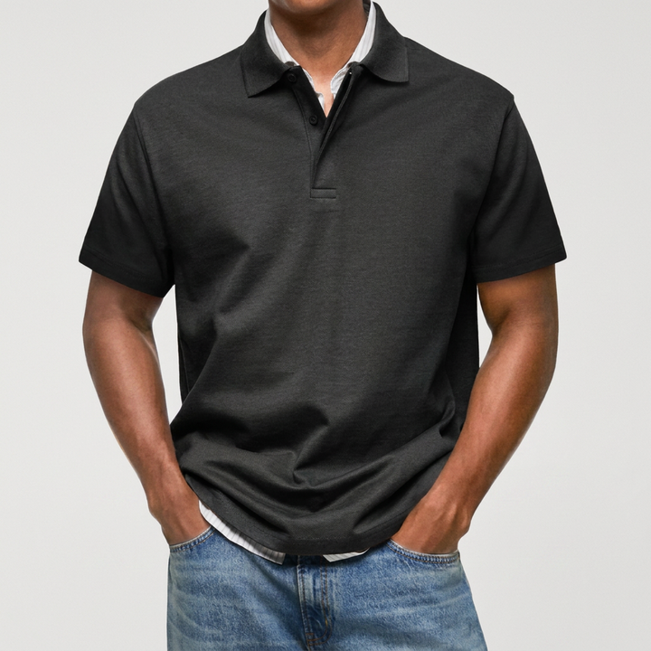 Stewart - Tekstureret strikket poloshirt