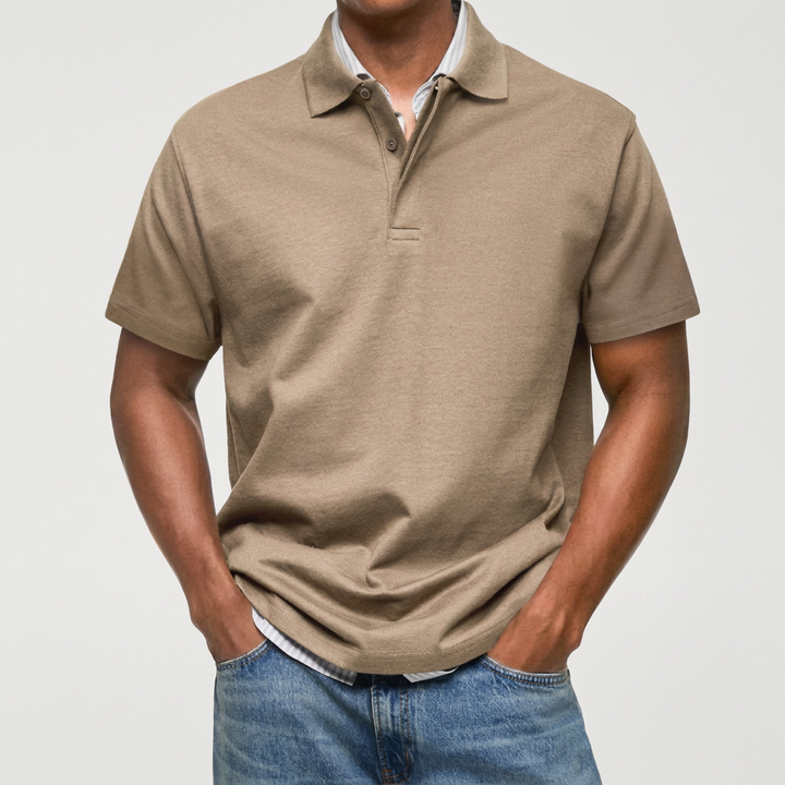 Stewart - Tekstureret strikket poloshirt