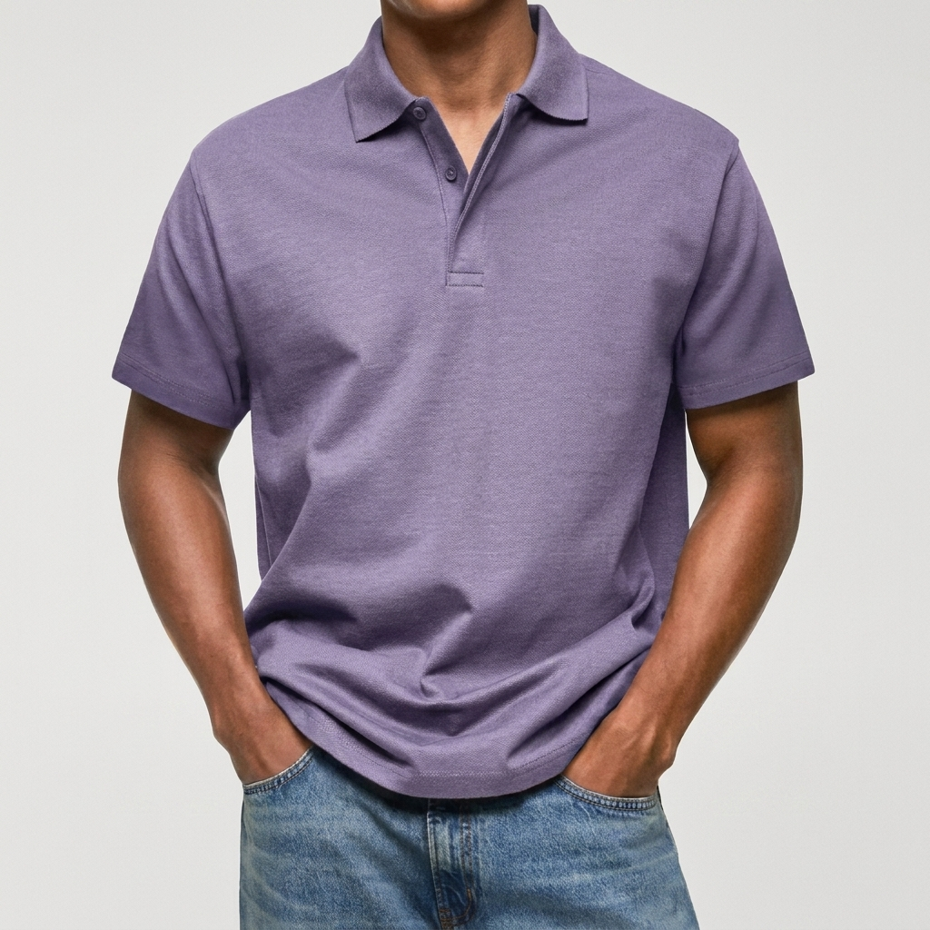 Stewart - Tekstureret strikket poloshirt