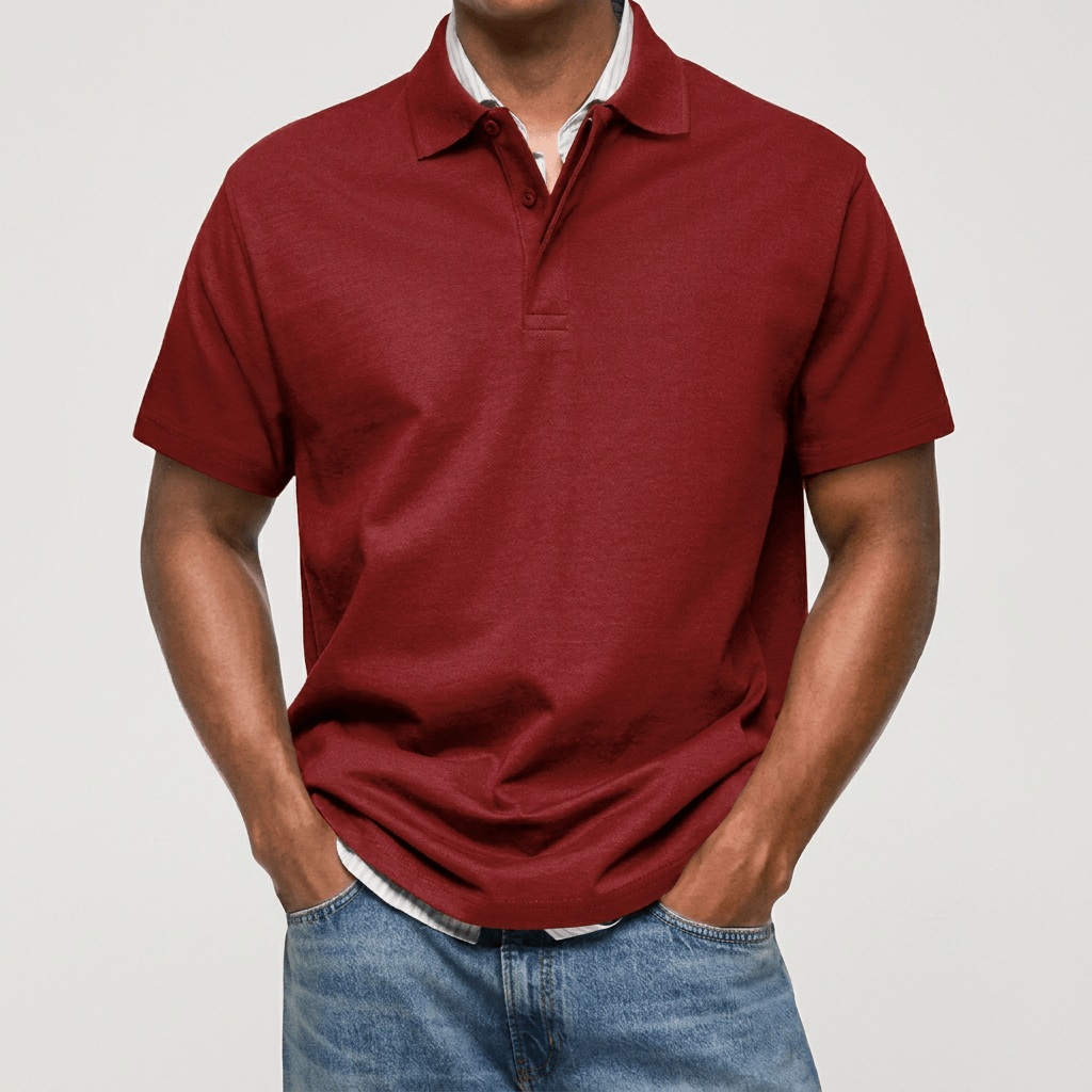 Stewart - Tekstureret strikket poloshirt