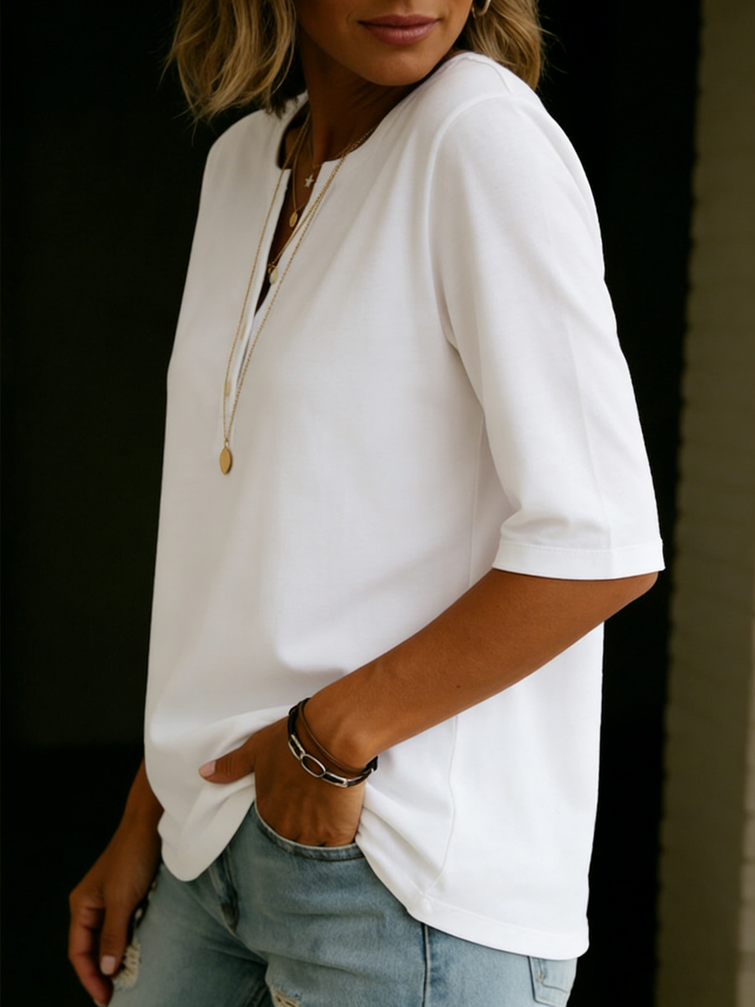 Brianna - Bluse med knapdetaljer