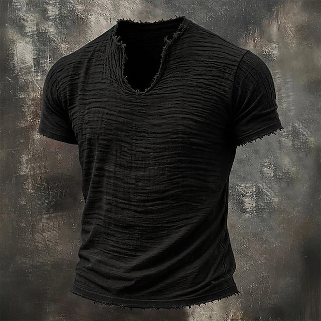 Jarrett - Struktureret T-shirt med V-hals