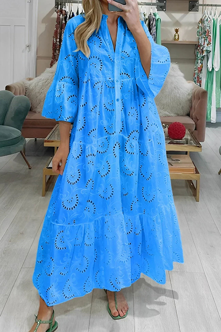 Kylie - Broderet maxikjole
