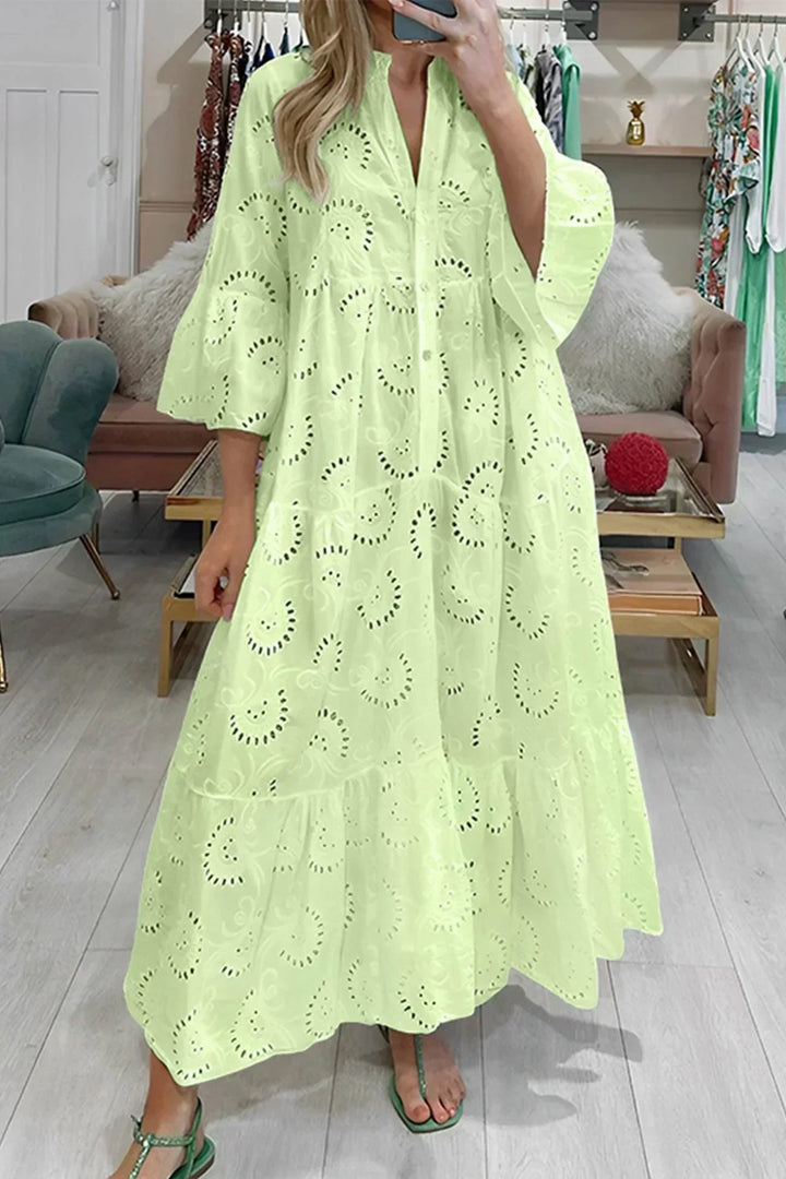 Kylie - Broderet maxikjole