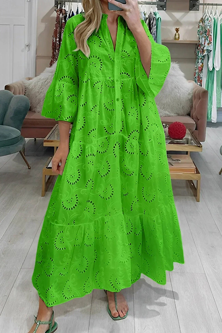 Kylie - Broderet maxikjole