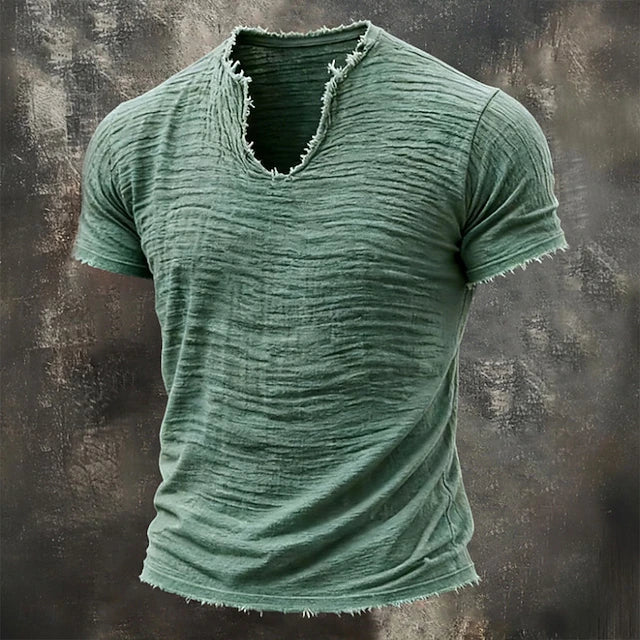 Jarrett - Struktureret T-shirt med V-hals