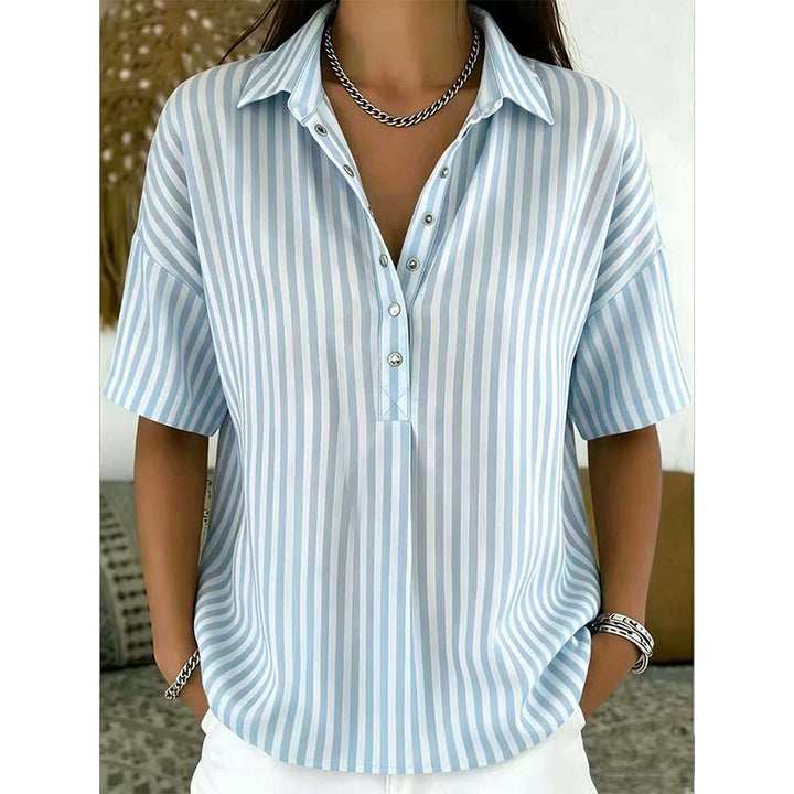 Alicia - Blød stribet V-halset top