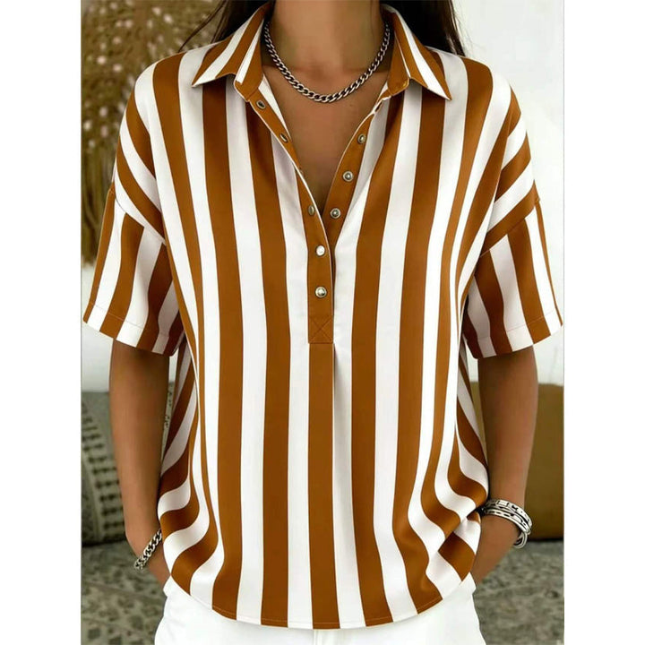 Alicia - Blød stribet V-halset top