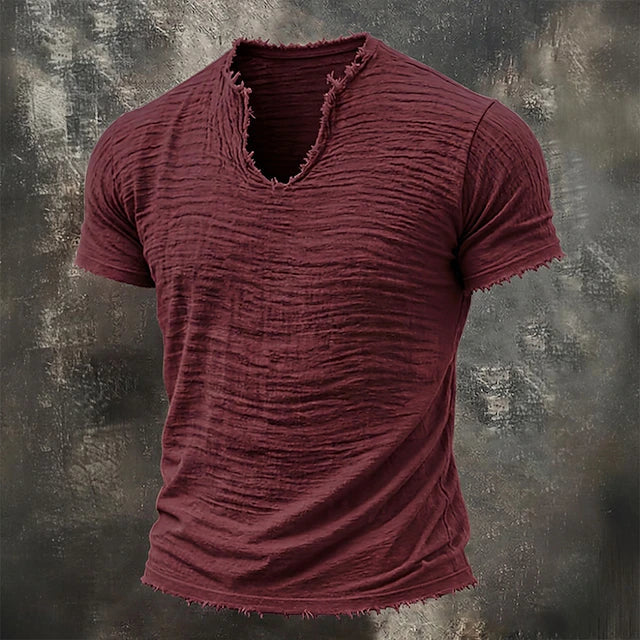 Jarrett - Struktureret T-shirt med V-hals