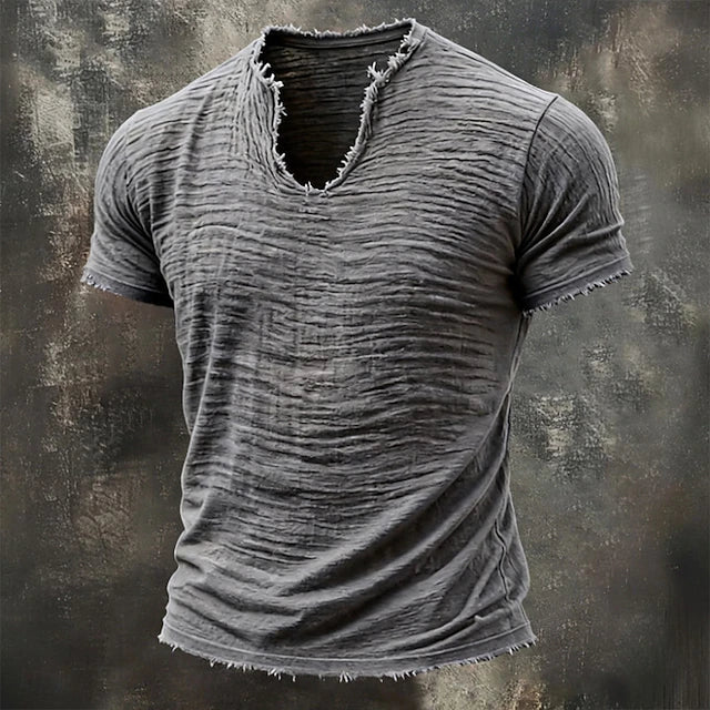 Jarrett - Struktureret T-shirt med V-hals
